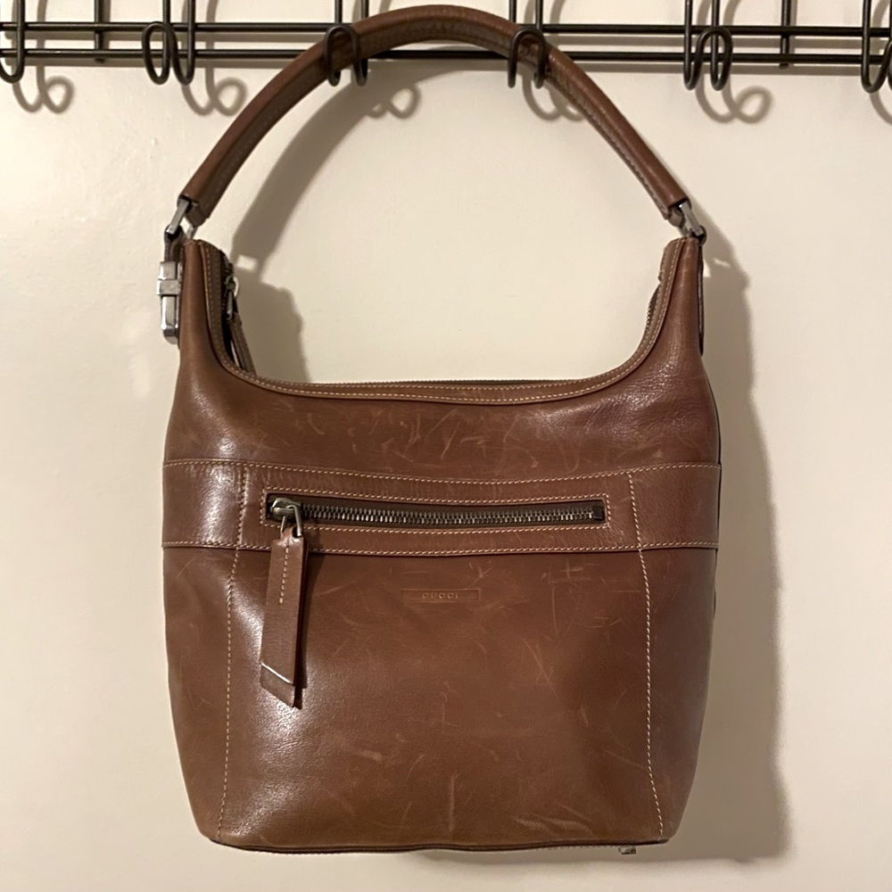 Vintage Gucci Small Leather Hobo Hand Bag Purse